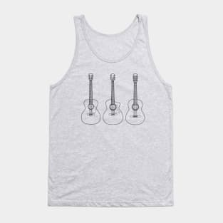 Acoustic Guitar Collection Outline Light Theme Tank Top